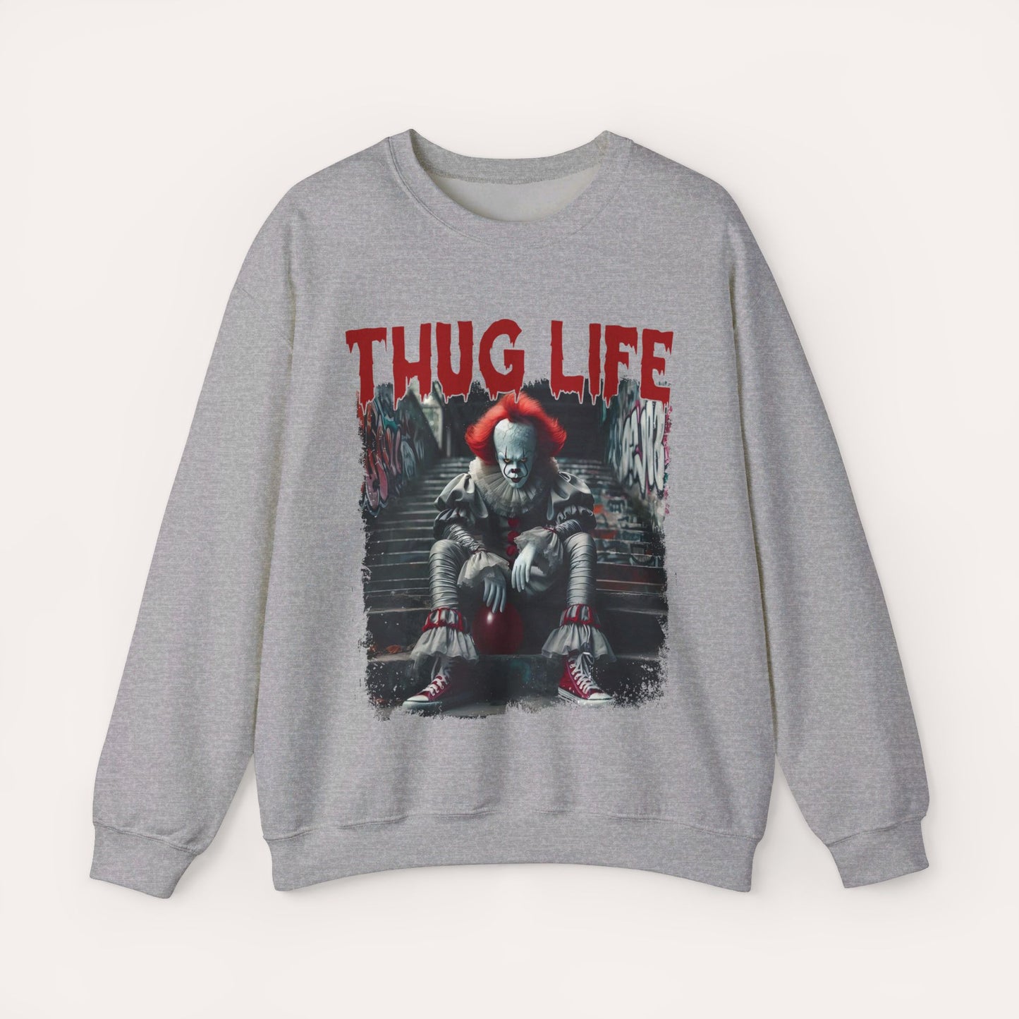 Thug Life Retro Horror Movie Crewneck Sweatshirt