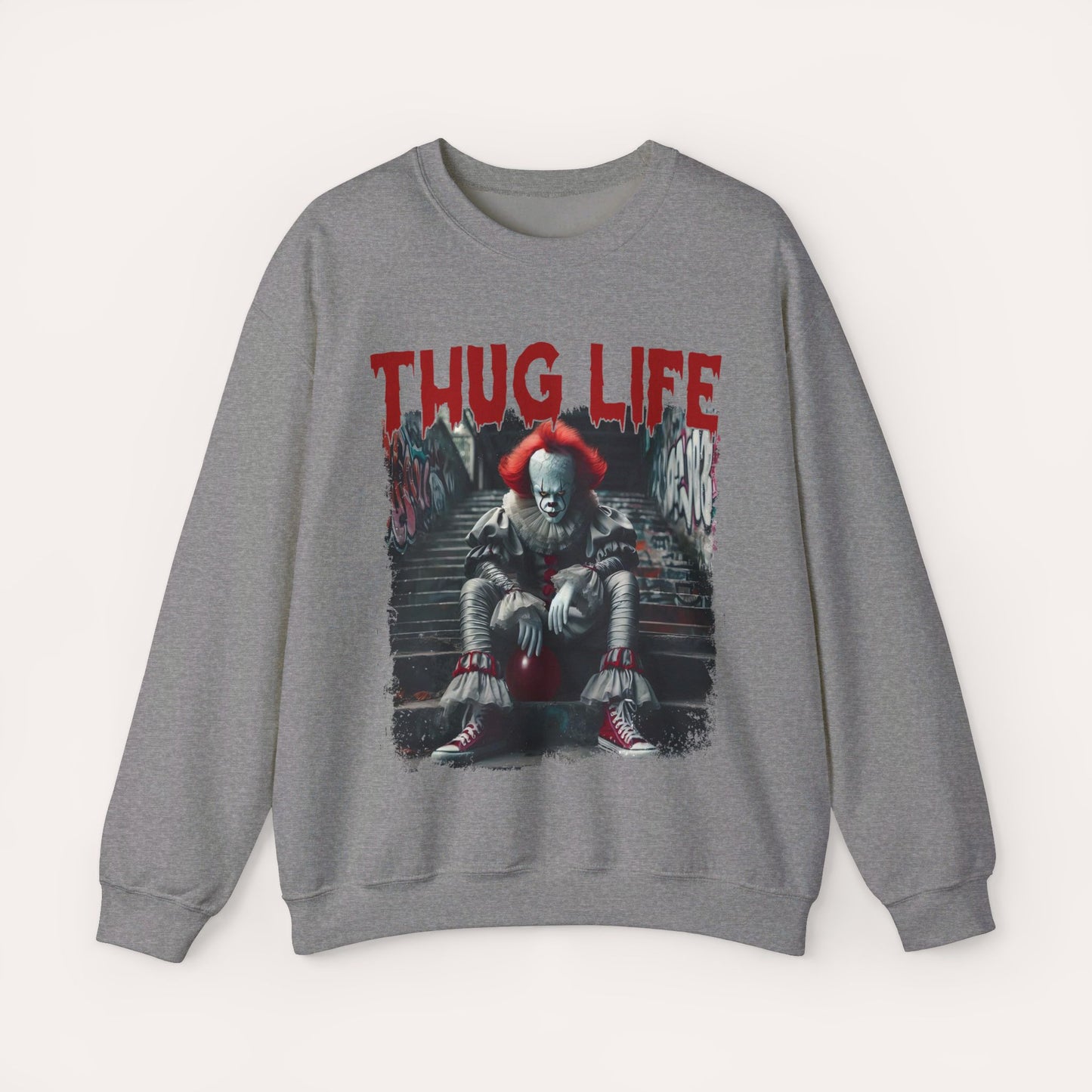 Thug Life Retro Horror Movie Crewneck Sweatshirt