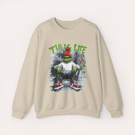 Thug Life Grinch Crewneck Sweatshirt