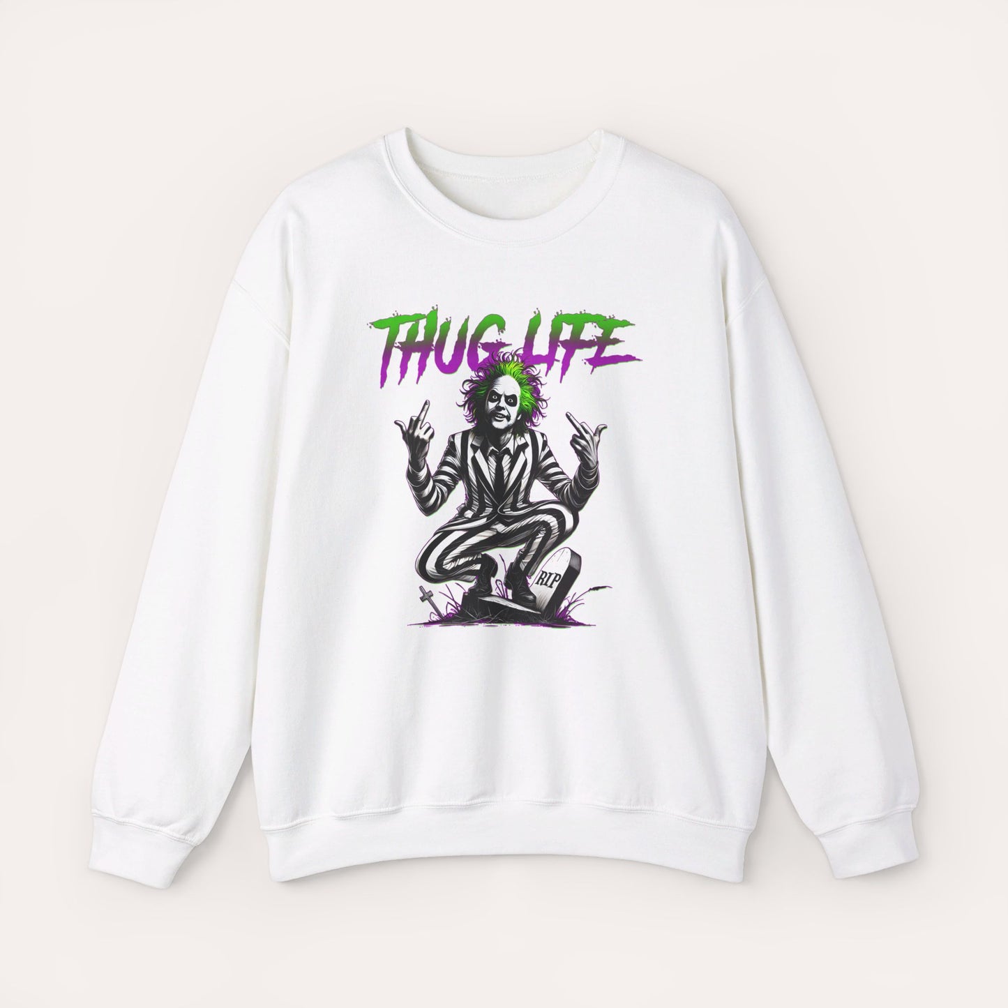 Thug Life Retro Ghost Crewneck Sweatshirt