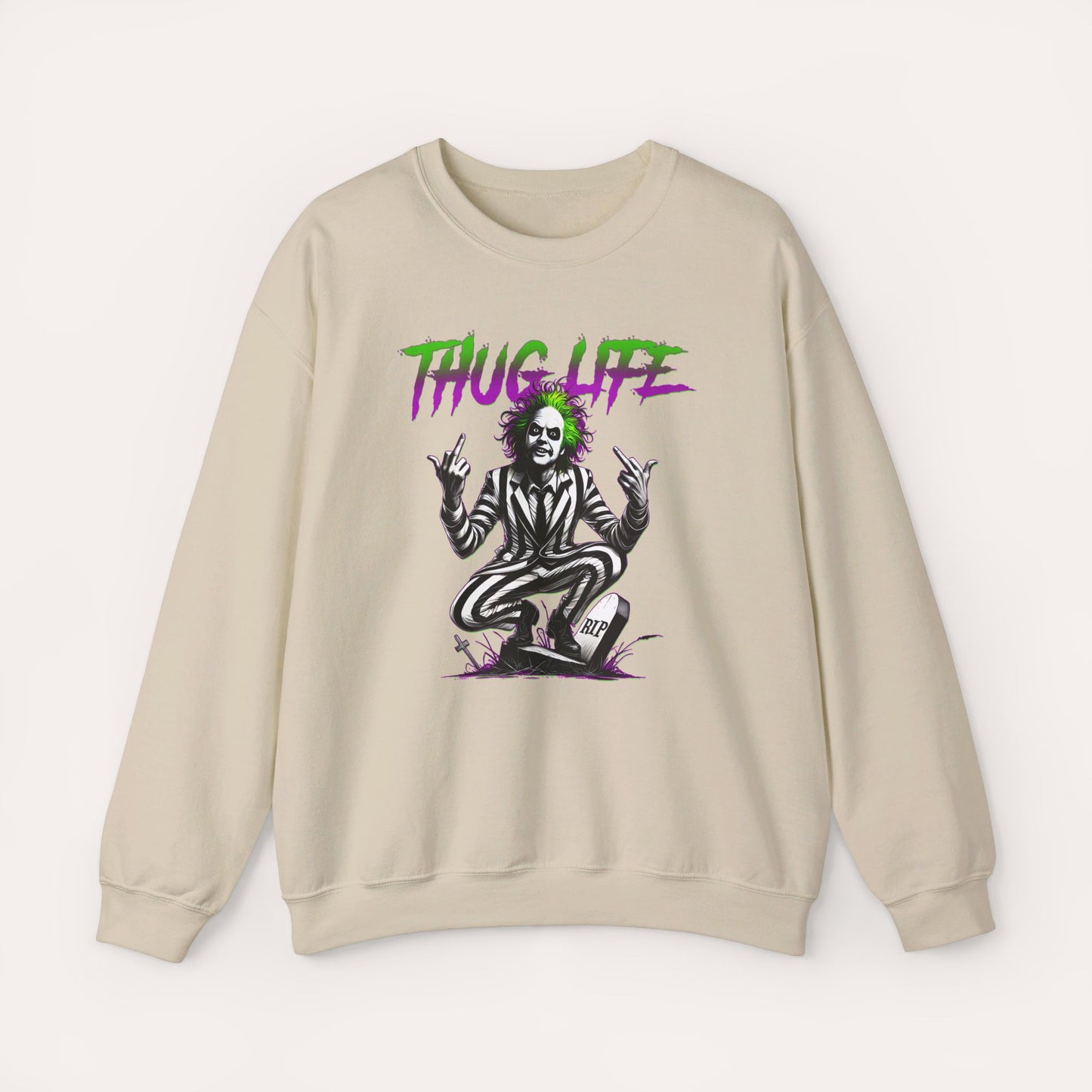 Thug Life Retro Ghost Crewneck Sweatshirt