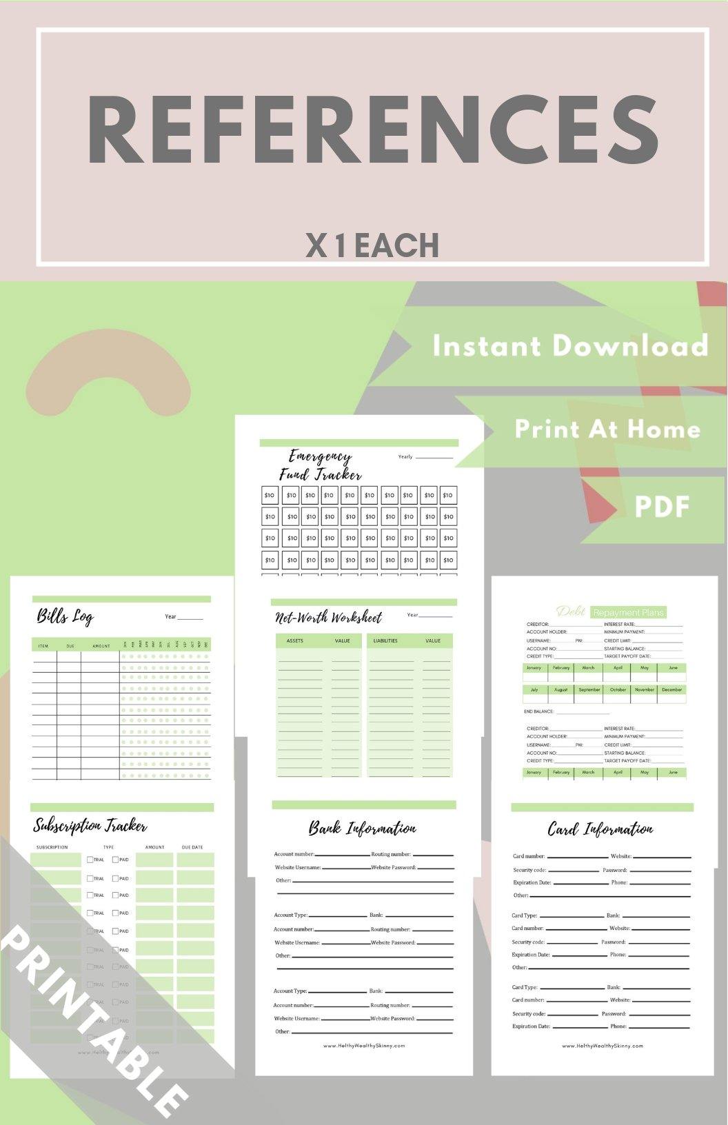 The Finance Planner Green PDF - Healthy Wealthy Skinny