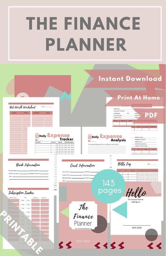 The Finance Planner Pink PDF - Healthy Wealthy Skinny