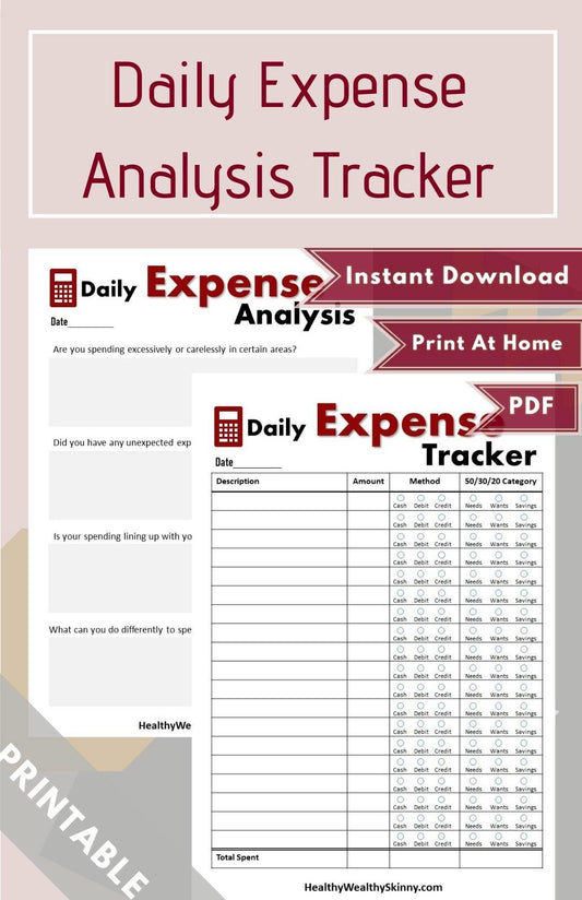 Daily Expense Tracker - Healthy Wealthy Skinny