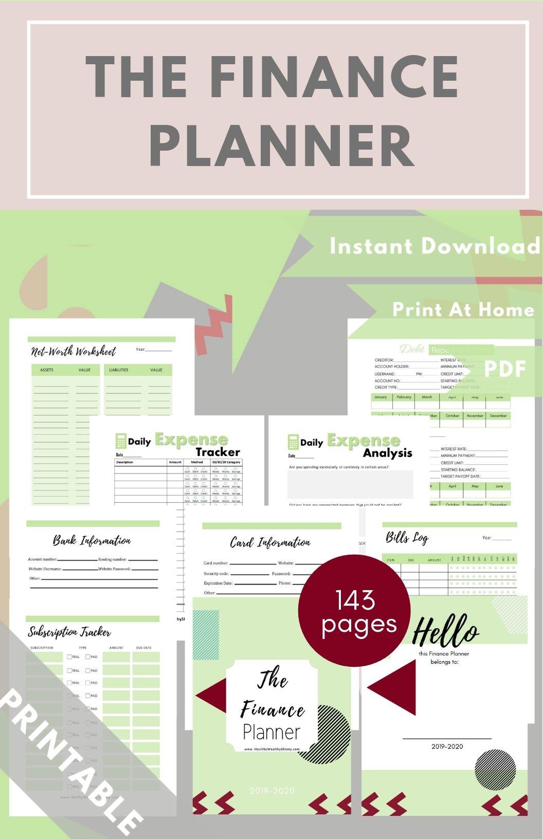 The Finance Planner Green PDF - Healthy Wealthy Skinny