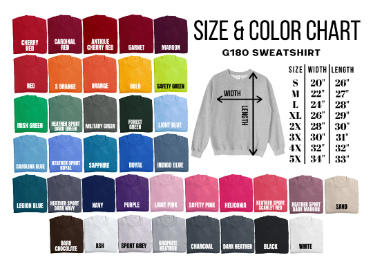 Gildan Adult Heavy Cotton™ Sweatshirt - Color Set 1