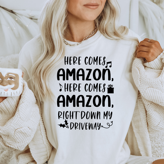 Here Comes Amazon - Family Christmas Shirts - Holiday Shirts - Gifts