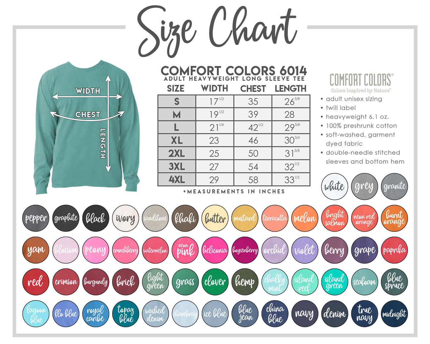 Comfort Colors Adult Heavyweight Long-Sleeve T-Shirt - More Colors - 1/2