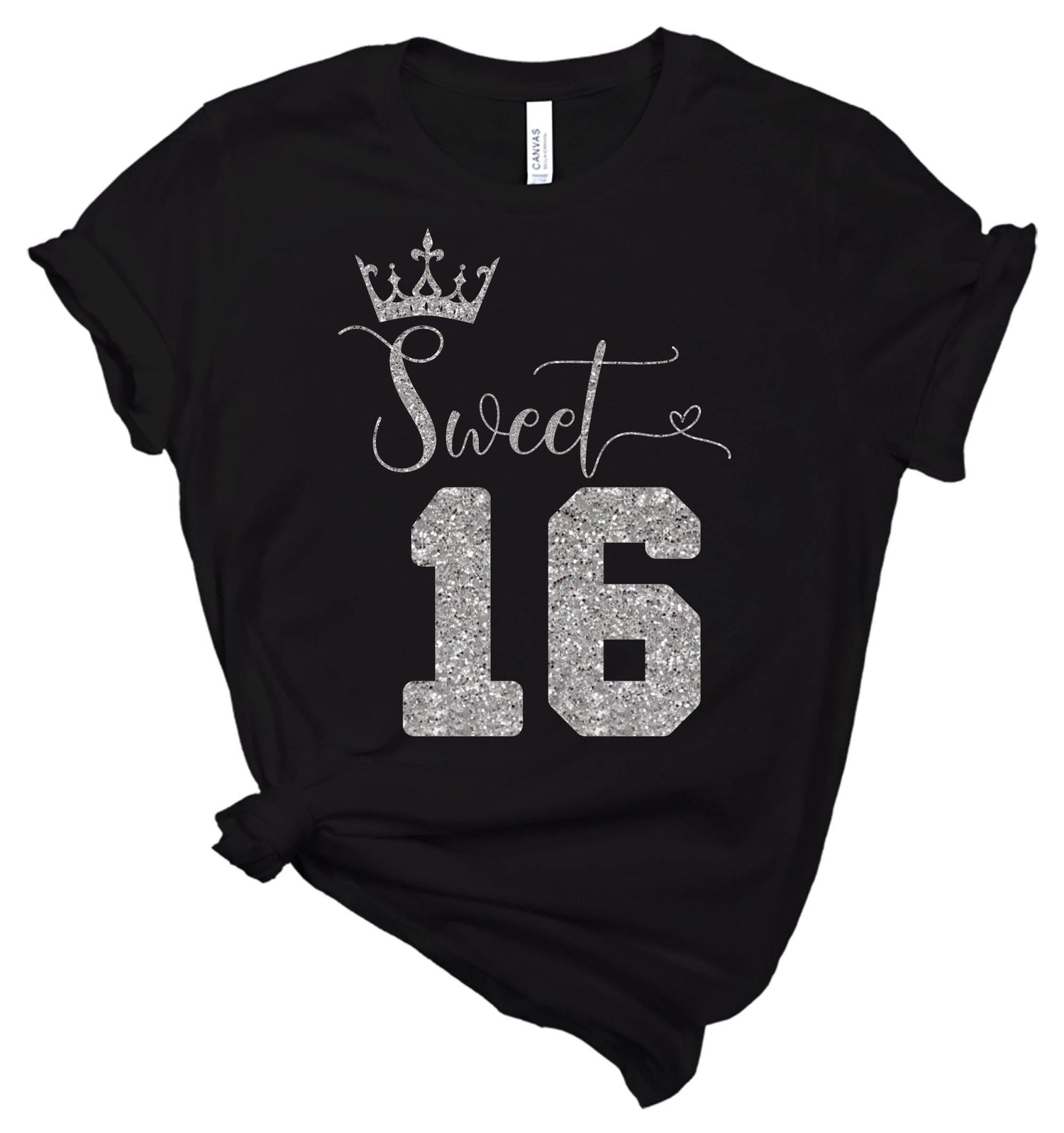 Sweet 16 Birthday Shirt - Sweet Sixteen Crown - T-Shirt - Healthy Wealthy Skinny