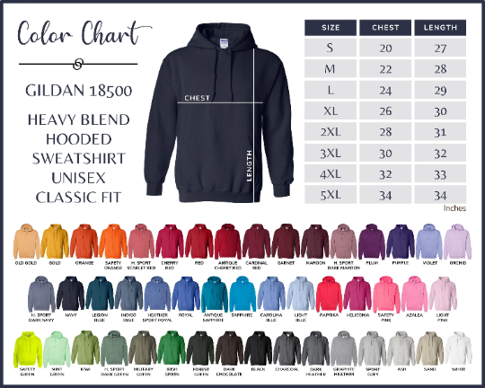 PLUS Size Gildan Adult Heavy Cotton™ Hoodie - Color Set 1