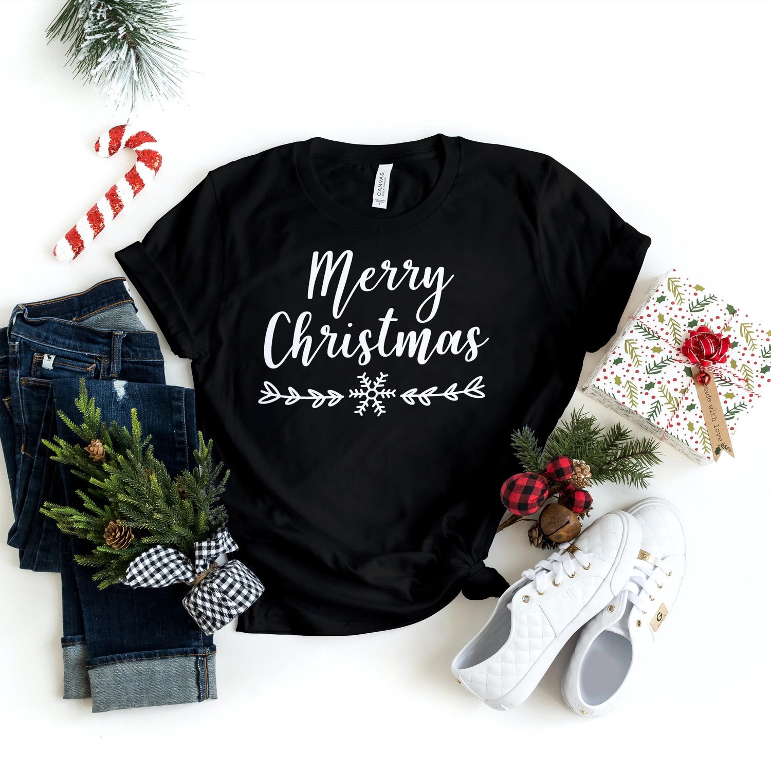 Christmas Shirts - Merry Christmas - Holiday Shirts - Gifts - Healthy Wealthy Skinny