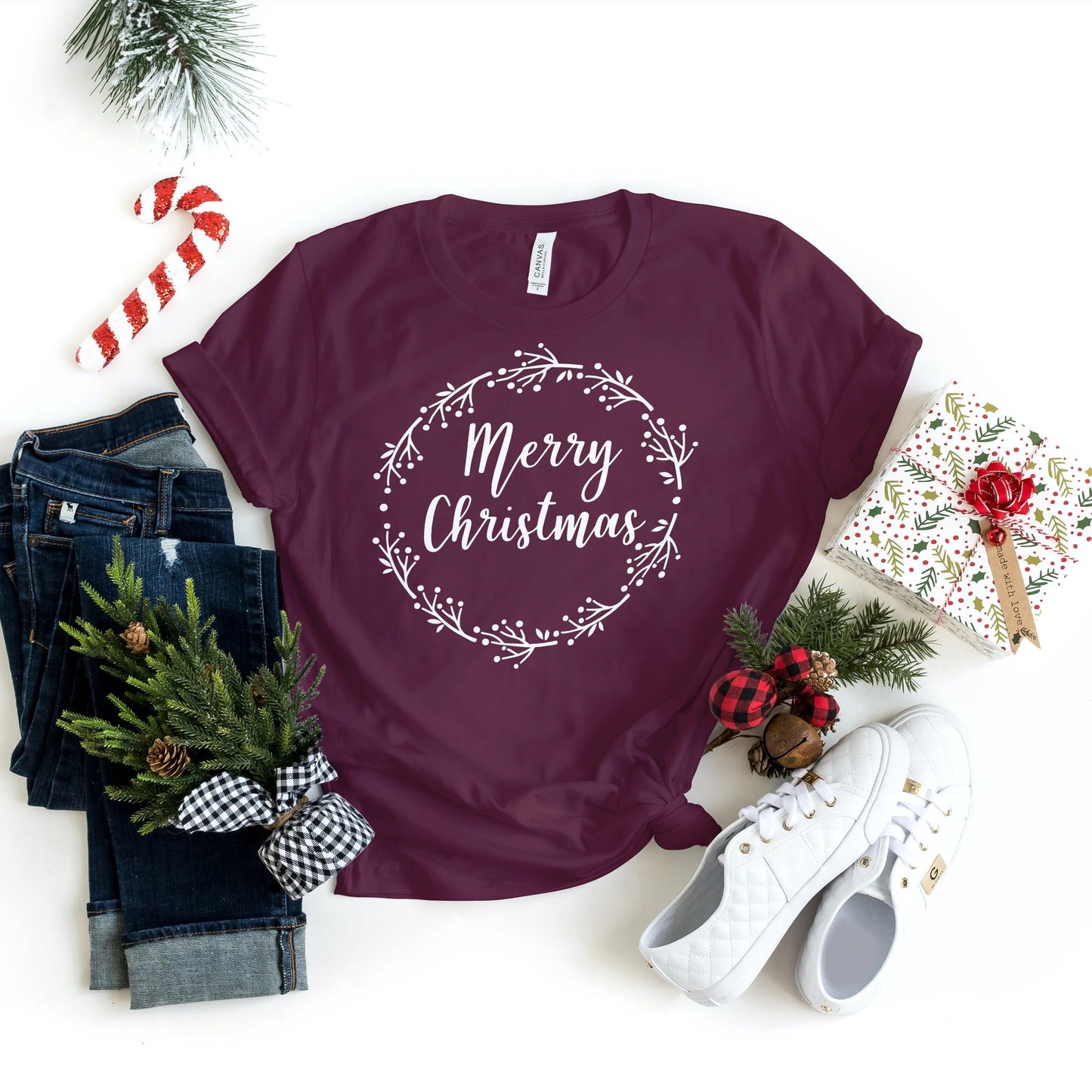 Christmas Shirts - Merry Christmas 2 - Holiday Shirts - Gifts - Healthy Wealthy Skinny