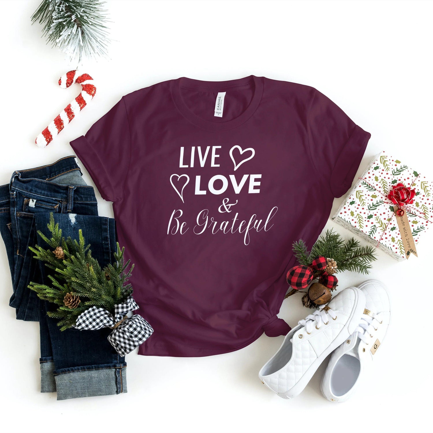 Live Love & Be Grateful - T-Shirt - Healthy Wealthy Skinny